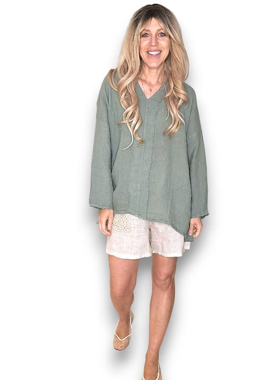 Helga May | Forest Coastal Fray Tunic