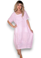 Helga May | Bubblegum Pink Mid Sleeve Maxi Dress