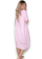 Helga May | Bubblegum Pink Mid Sleeve Maxi Dress