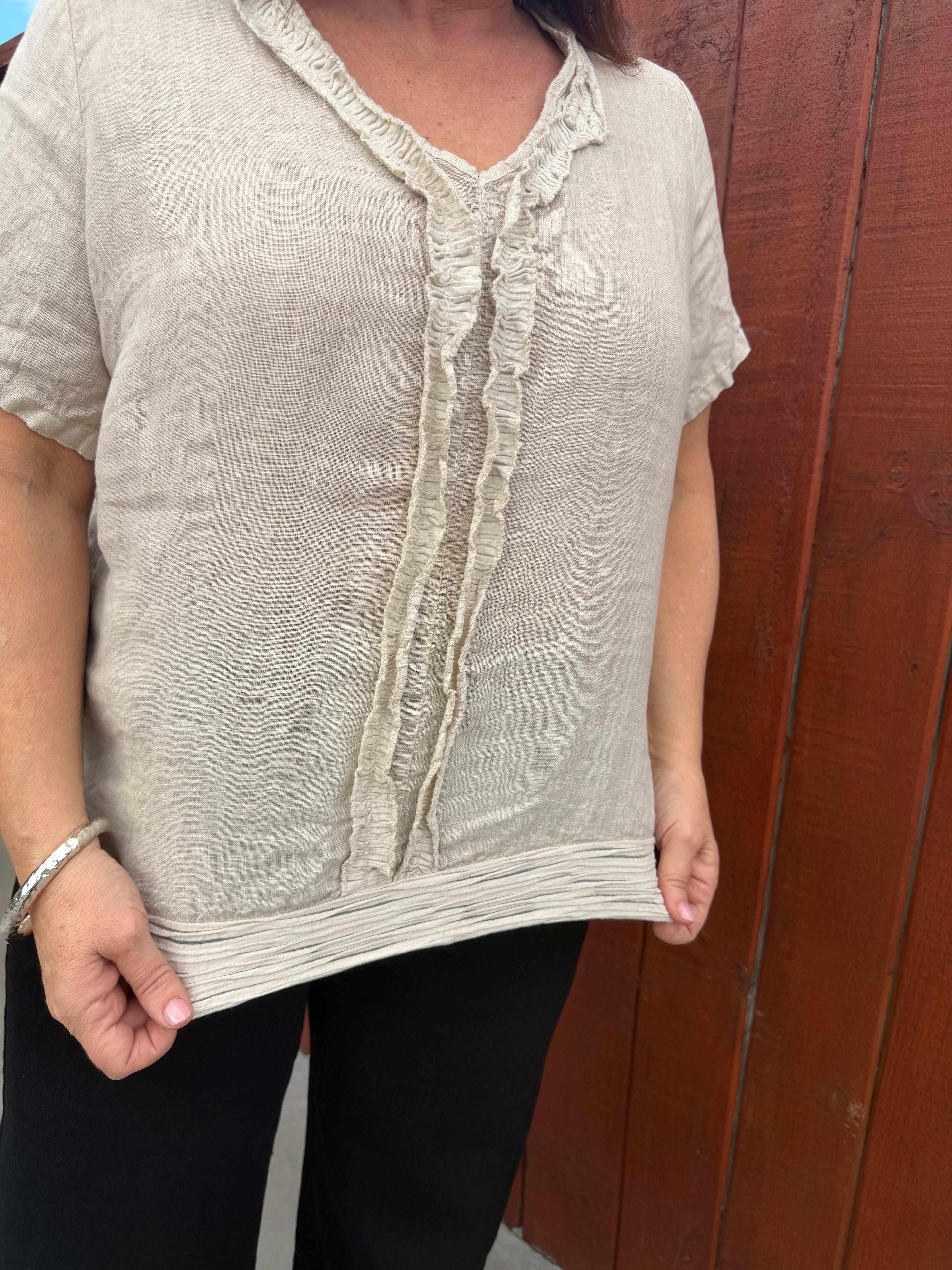 The Cottage Collection | Chloe Linen Top - Natural