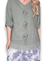 Helga May | Forest Trios Button Top