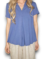 Helga May | Corn Blue Samba Viscose Top