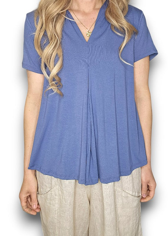 Helga May | Corn Blue Samba Viscose Top