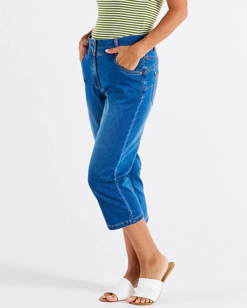 Betty Basics | True Blue - Alessi Crop Jeans