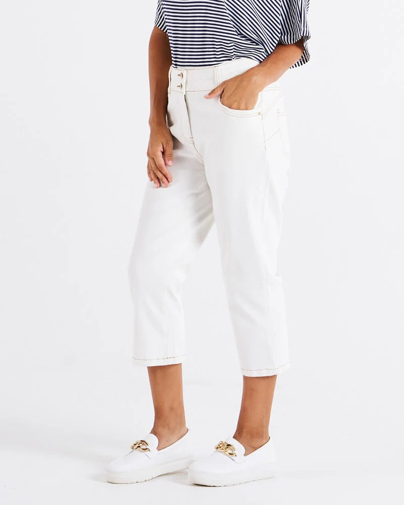 Betty Basics | White - Alessi Crop Jeans