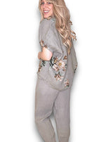 Helga May | Mocha Spring Blossom Linen Top