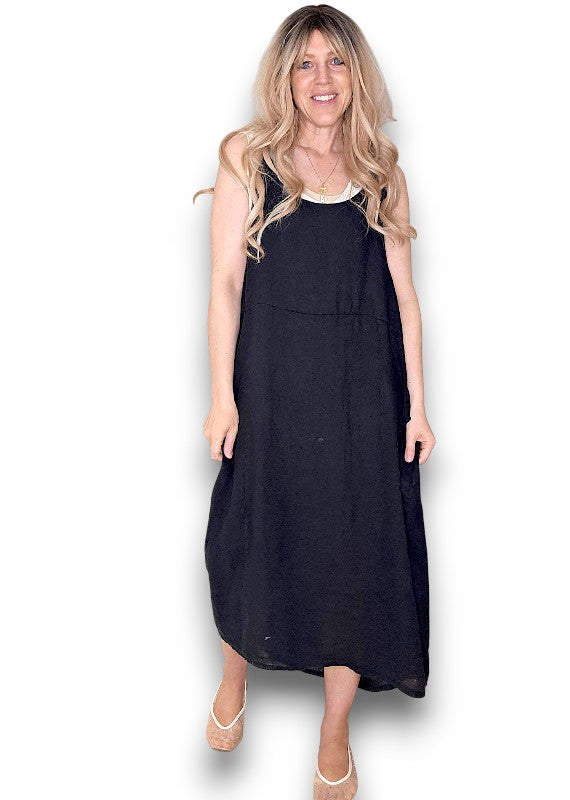 Helga May | Pinny Tie Jumpsuit - Black