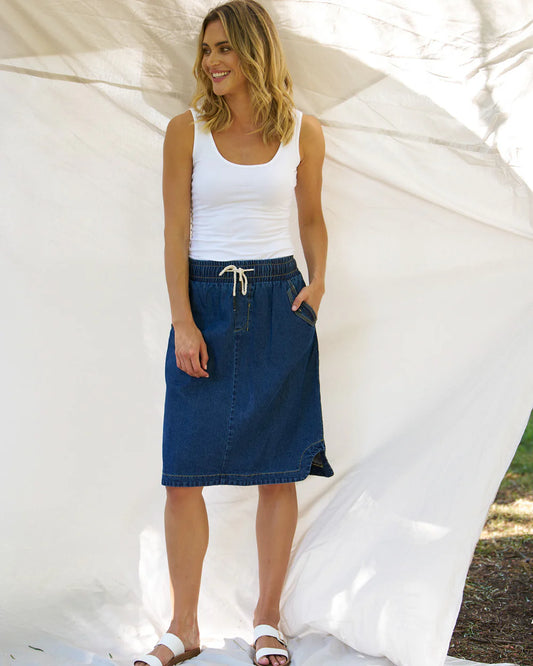 Betty Basics | Blue Wash - Desiree Denim Skirt