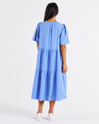 Betty Basics | Regina linen dress - Blue Stripe