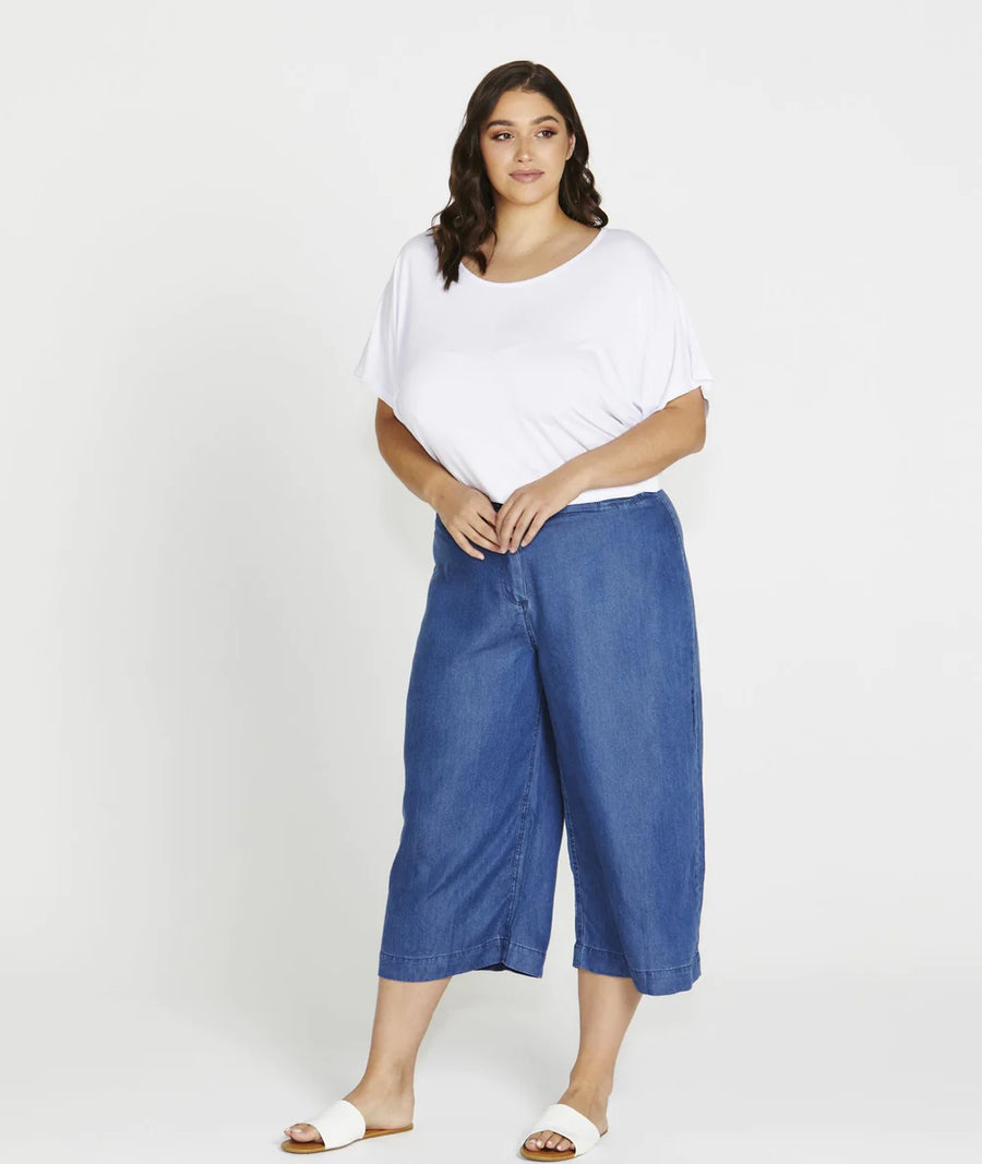 Betty Basics | Antique Indigo - Apollo Bay Lyocell Crop Pant