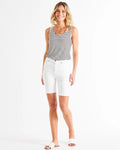 Betty Basics | White - Bonnie Bermuda Denim Short