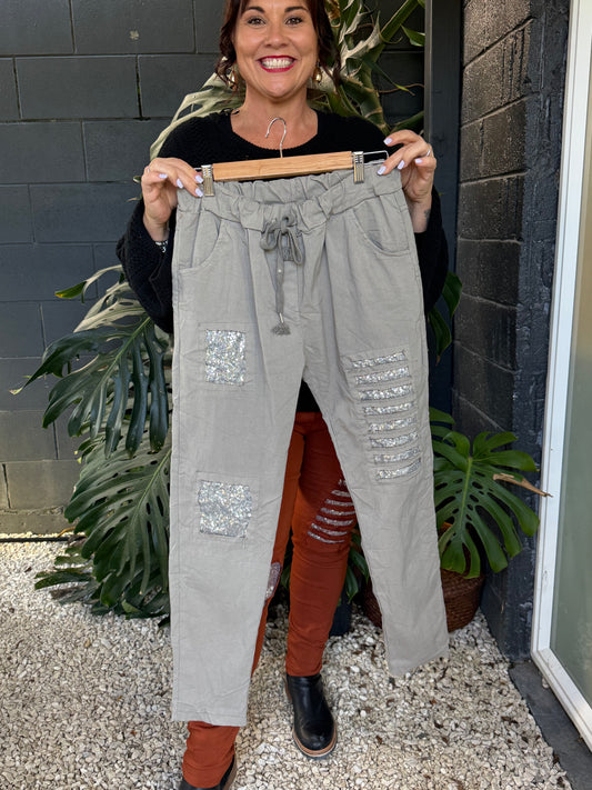 The Cottage Collection | Trixie Sequin Pant - Mocha