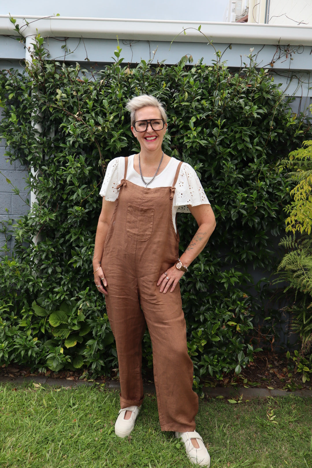 Helga May | Plain Tie It Your Way Jumpsuit - Coffee