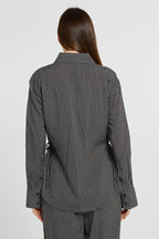 Betty Basics | Tessa Tie Shirt - Nutmeg Geo Print