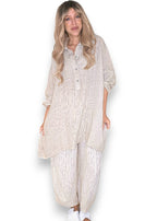 Helga May | Beige Pinstripe Coastal Tunic