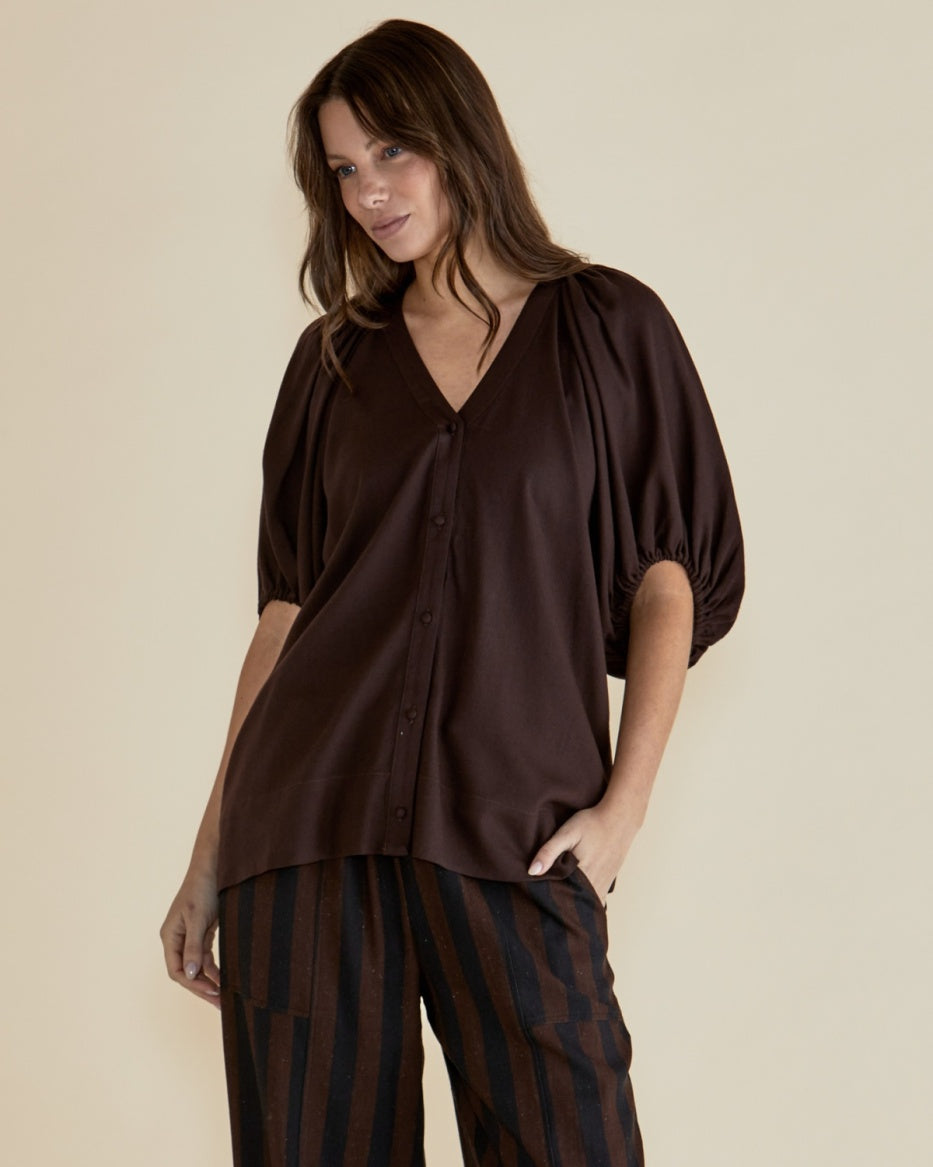 Betty Basics | Asher Blouse - Chocolate