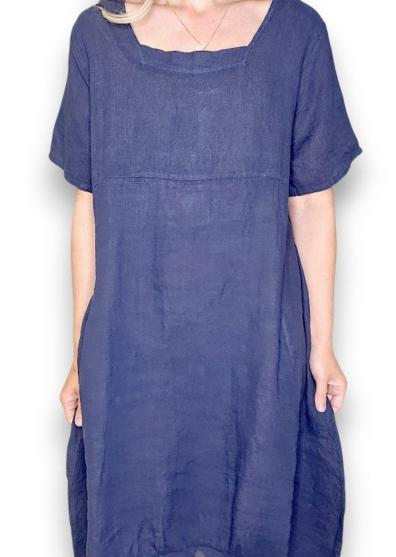 Helga May | Navy Mid Sleeve Maxi Dress