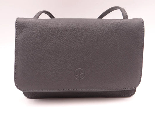 Second Nature | Grey Storm Leather Shoulder Bag