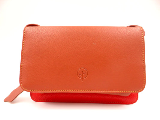 Second Nature | Multi Colour Womans Cross Body Bag - Rust