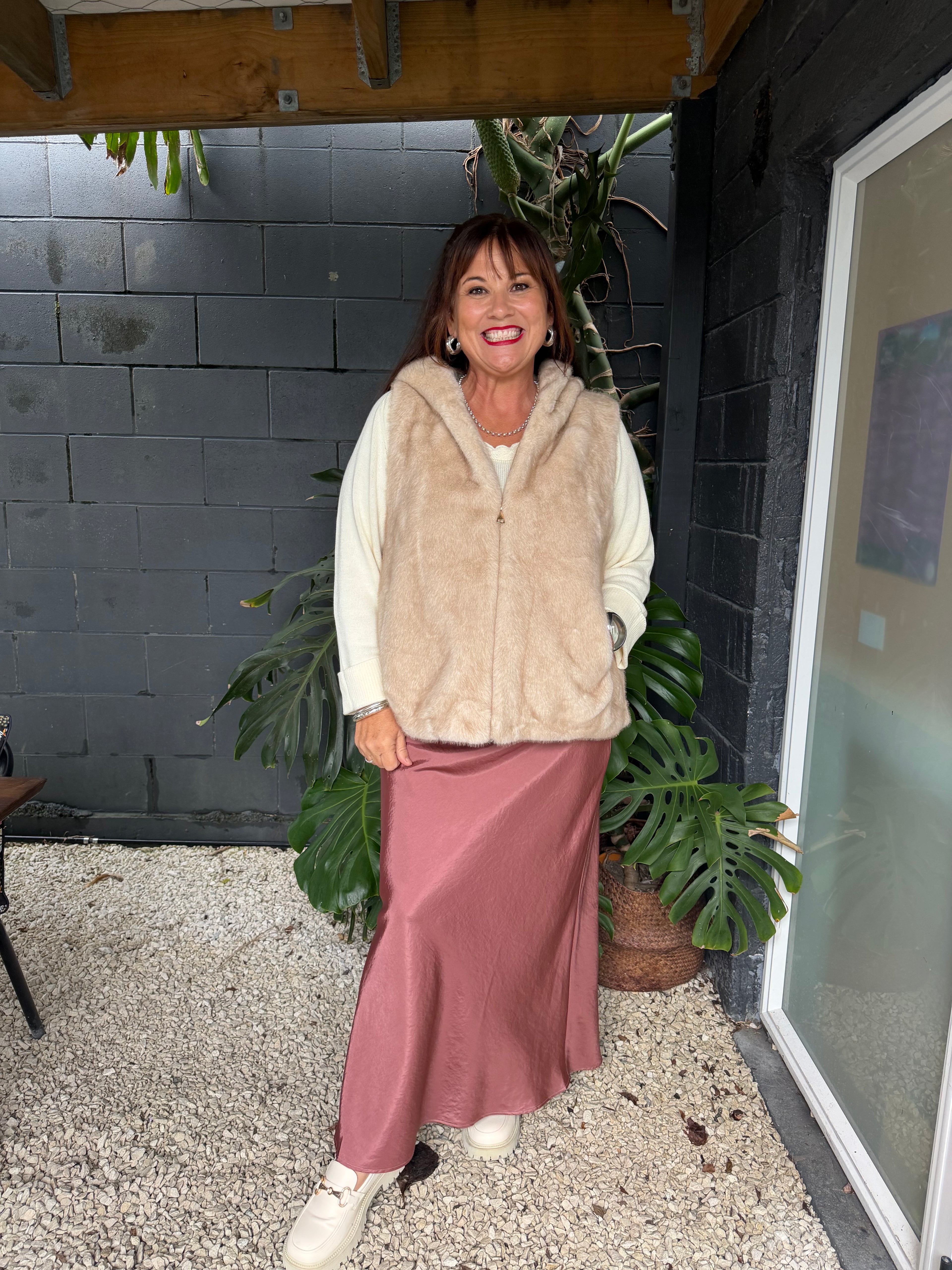 Sass Clothing | Nell Bias Skirt - Rosewood