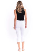 Betty Basics | White Crop Bengaline Pant Curve