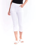 Betty Basics | White Crop Bengaline Pant Curve