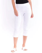 Betty Basics | White Crop Bengaline Pant Curve