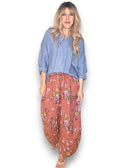 Helga May | Brick Wild Daisy Barrel Linen Pants
