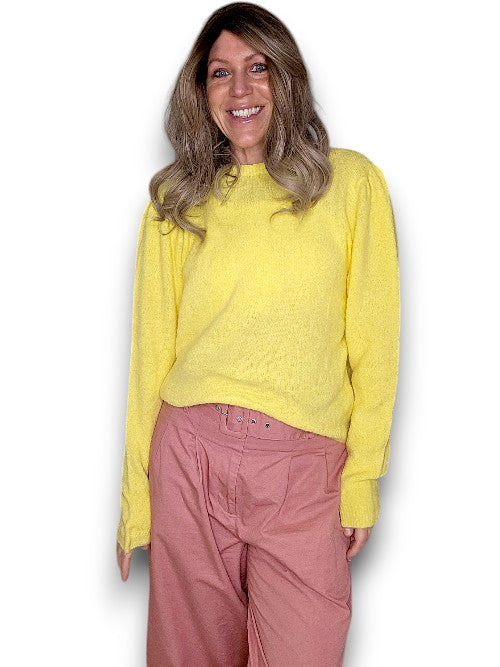 Helga May | Baby doll Long Sleeve Sweater - Lemon