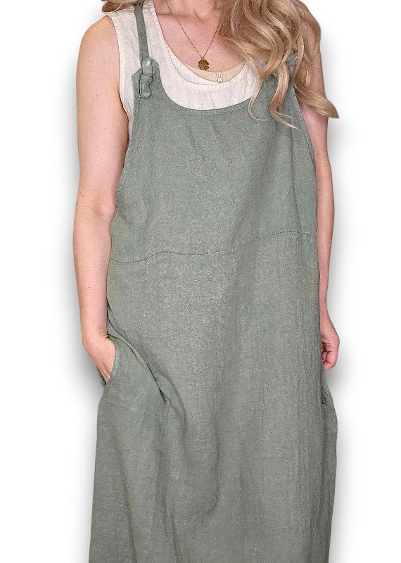 Helga May | Pinny Tie Jumpsuit - Forest