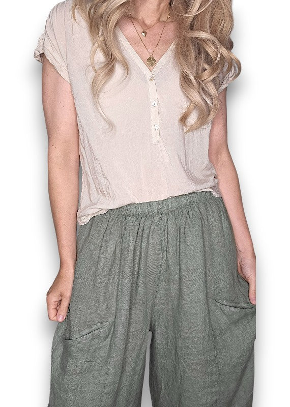 Helga May | Forest Barrel Linen Pants