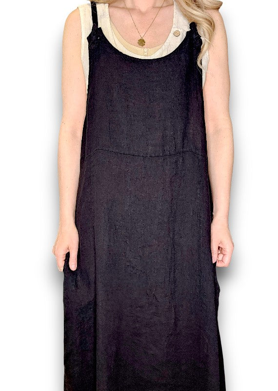 Helga May | Pinny Tie Jumpsuit - Black