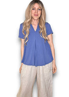 Helga May | Corn Blue Samba Viscose Top