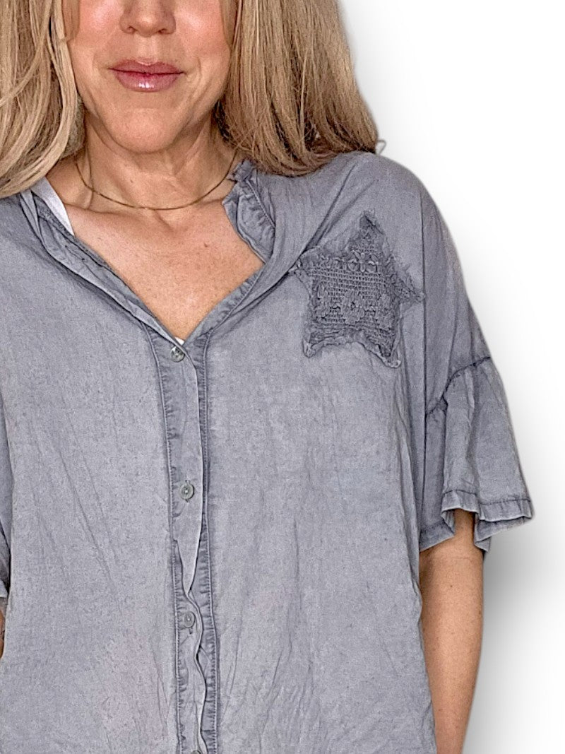 Helga May | Grey Star Shirt