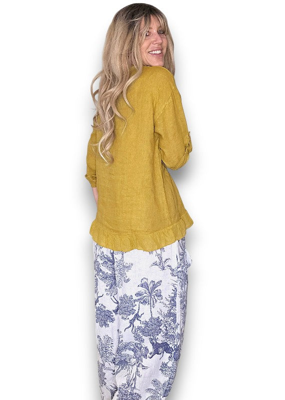 Helga May | Mustard Trois Button Top