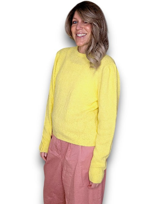 Helga May | Baby doll Long Sleeve Sweater - Lemon