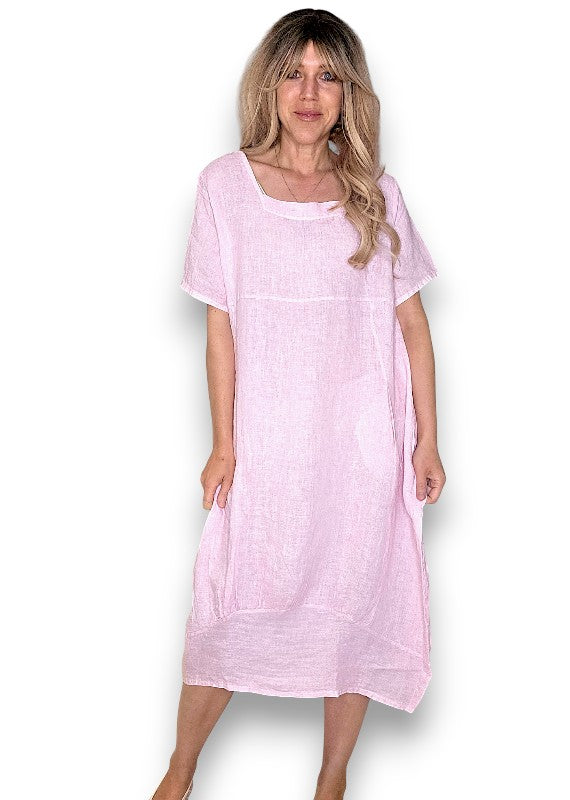 Helga May | Bubblegum Pink Mid Sleeve Maxi Dress