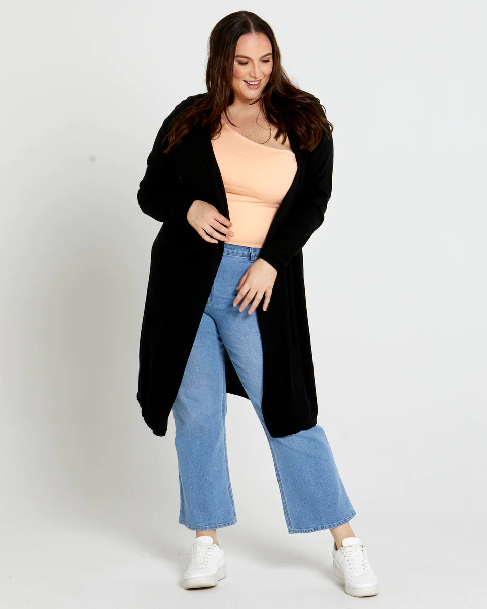 Sass | Black Donna Waterfall Cardi