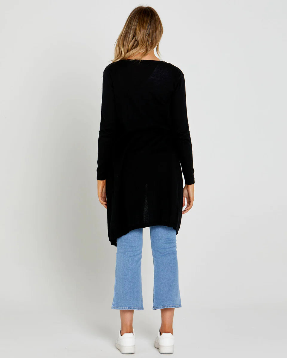 Sass | Black Donna Waterfall Cardi