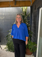 The Cottage Collection | Orchid Top - Cobalt Blue