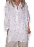 Helga May | White Pinstripe Coastal Tunic