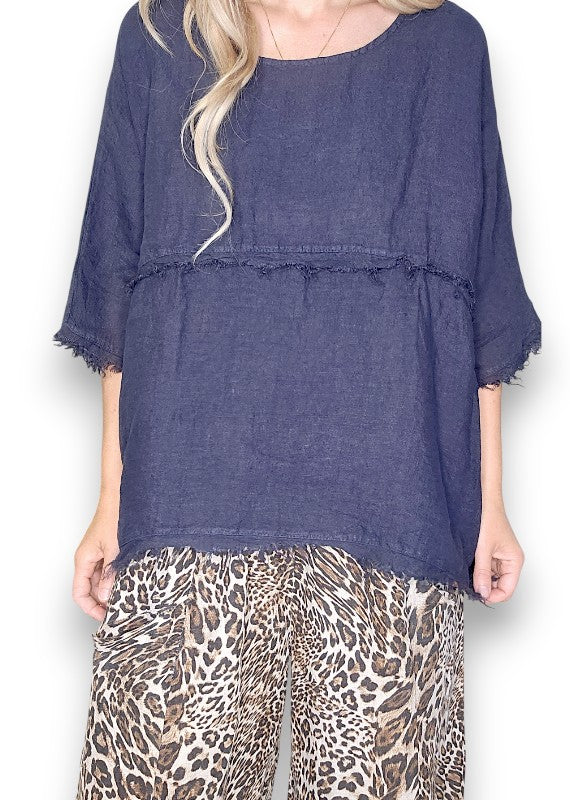 Helga May | Navy La Mer Fray Tunic