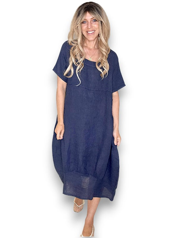 Helga May | Navy Mid Sleeve Maxi Dress
