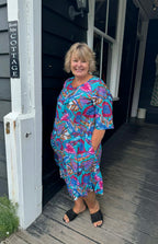 Orientique |Charli Tassel Tie Dress - Trop Mad Blue