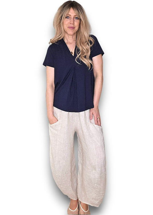 Helga May | Navy Samba Viscose Top