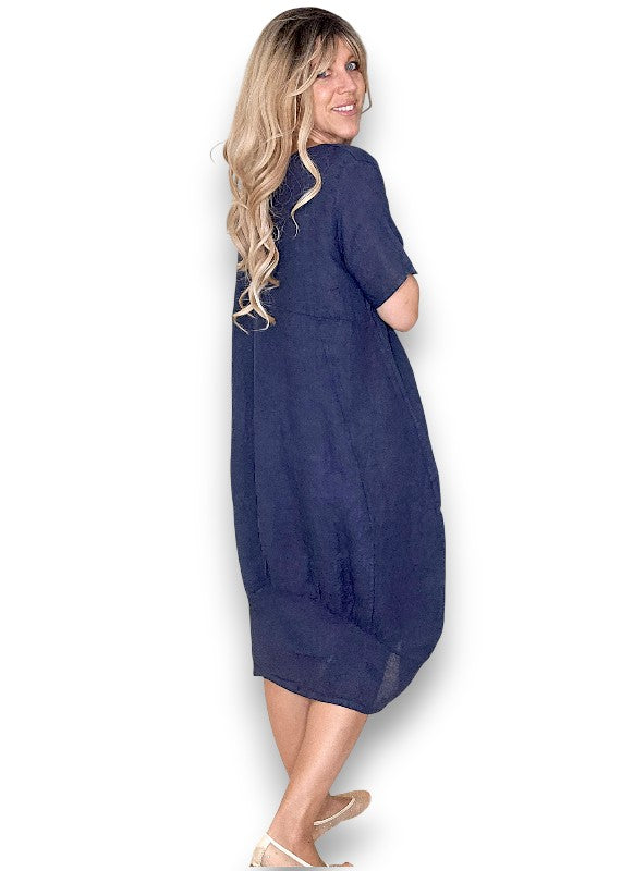 Helga May | Navy Mid Sleeve Maxi Dress