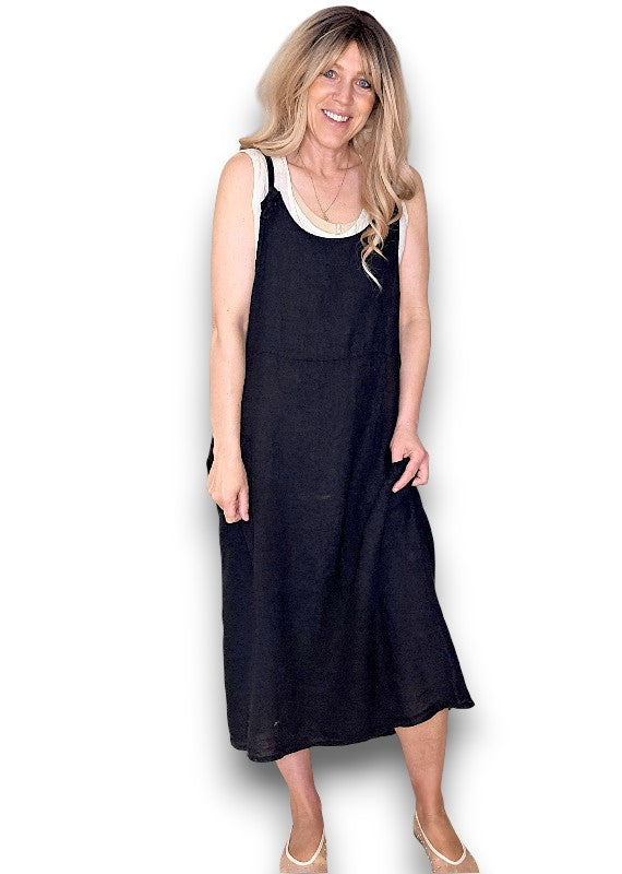 Helga May | Pinny Tie Jumpsuit - Black