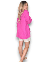 Helga May | Hot Pink Coastal Fray Tunic