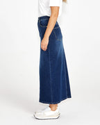 Sass | Emerald Denim Maxi Skirt