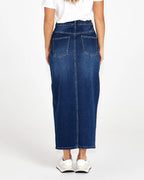 Sass | Emerald Denim Maxi Skirt